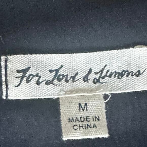 For Love & Lemons Lottie Tie Front Blouse Black Gold Metallic Dot Size M - Picture 6 of 6